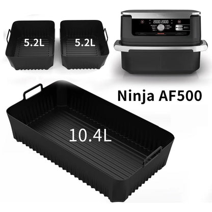 Hot Rectangle Air Fryer Silicone Liners for Ninja DZ071/AF500UK Air Fryer Basket Replacement Dishwasher Safe Air Fryer Liners