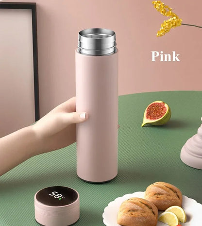 500ml Stainless Steel Thermos Cup with Temperature Display Outdoor Vacuum Insulated Divided Bottle Travel Mug Fathers Day Gift