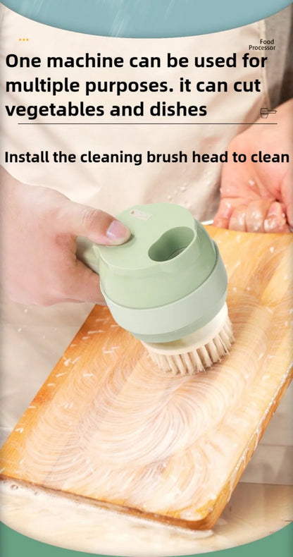 4-in-1 Electric Vegetable Cutter | Wireless Food Processor & Auto Slicer