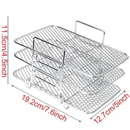 Air Fryer Baking Rack Metal Square/Round/Rectangle Oven Grill Racks Airfryer Accessories for Cosori,Instant Vortex,Gourmia,Foodi