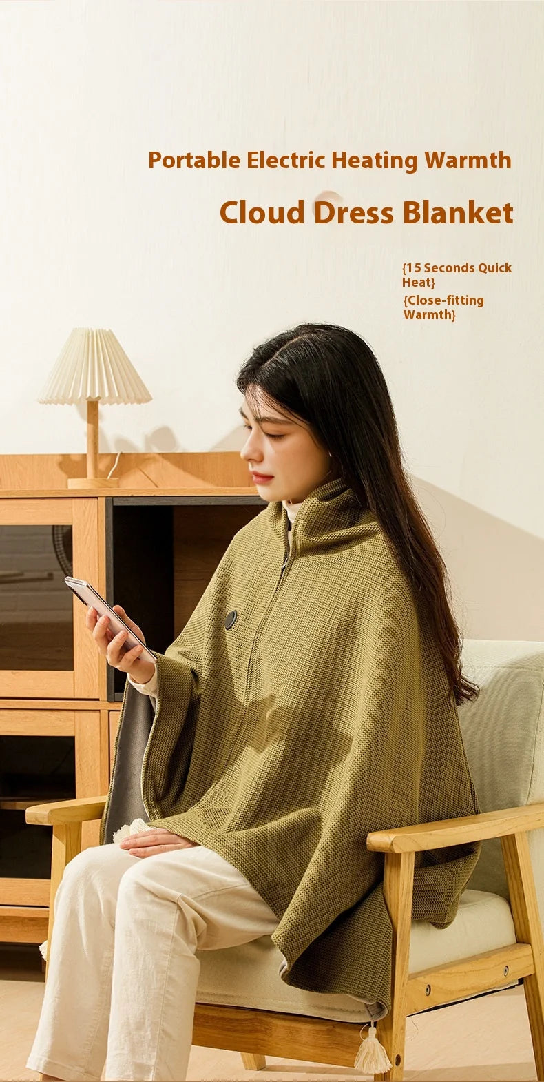 USB Electric Blanket Electric Heated Blanket Heating Usb Powered Heating Shawl Wraps for Women Wearable Heated Throw Blanket