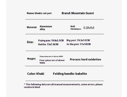 Mountainhiker New Set of Pots, Kettles, Outdoor Pots and Pans, Stoves, Camping Equipment, Cookware, Cookers, Cookers, Pots, Pots