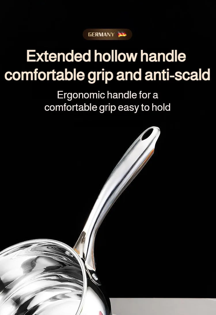 Stainless Steel Small Soup Pot Instant Noodle Cooking Pot for Induction Cooker Baby Foods Pot with Handle Kitchen Baking Tools