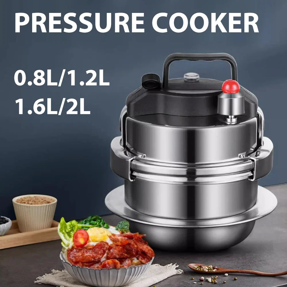 0.8–2L Stainless Steel Camping Pressure Cooker | Portable Outdoor Cooker