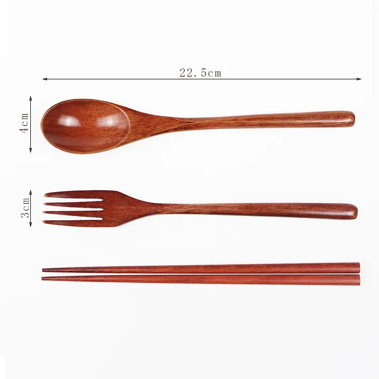 Portable Wooden Cutlery Set