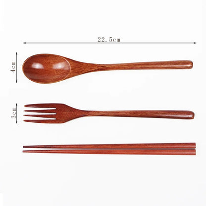 Portable Wooden Cutlery Set