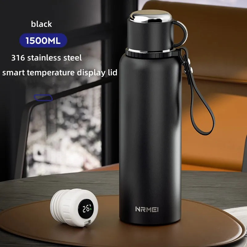2L Thermos Insulated Water Bottle Hot Water Bottle Vacuum Flask Smart coffee drinkware cup Stainless Steel Double Wall Kettles