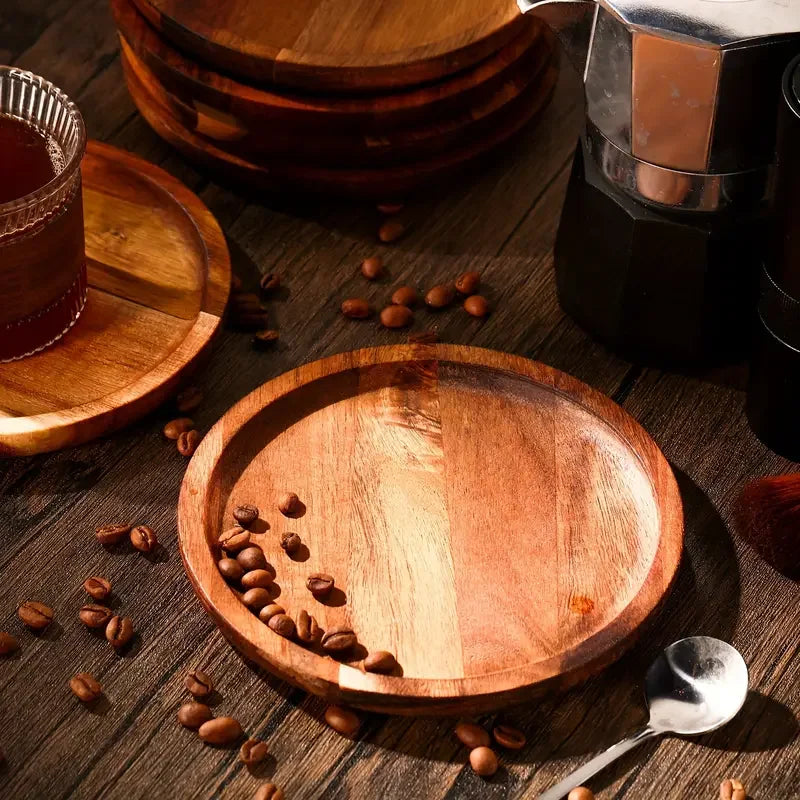 Classic Wooden Dinner Plates | 5.9-Inch Handcrafted Round Plates