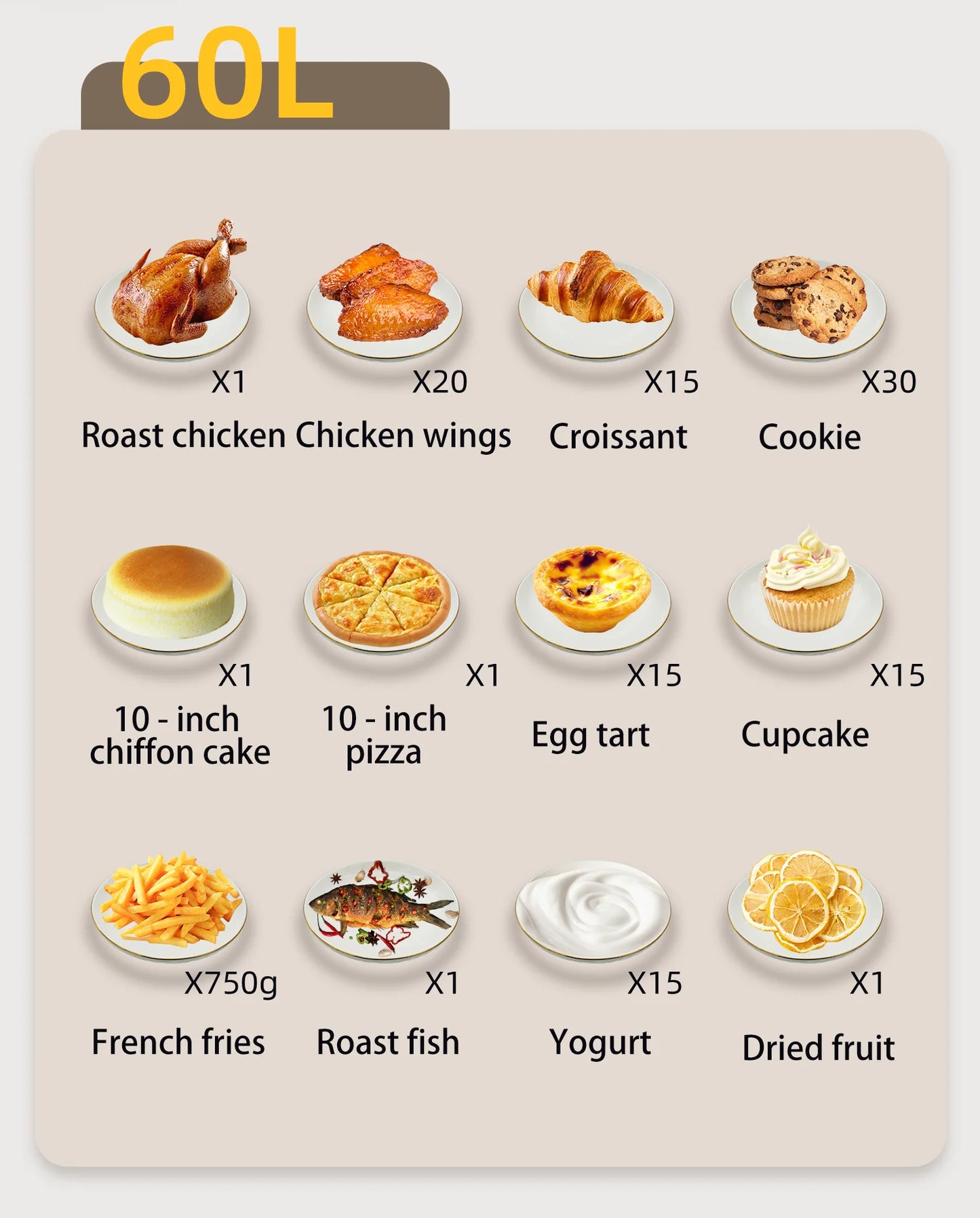 SUNATUR 2200w hot air circulation oven small commercial baking pizza toaster oven  60L Electric table oven household pastry oven