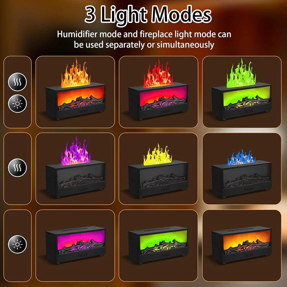 Flame-Effect Essential Oil Diffuser with Ultrasonic Cool Mist