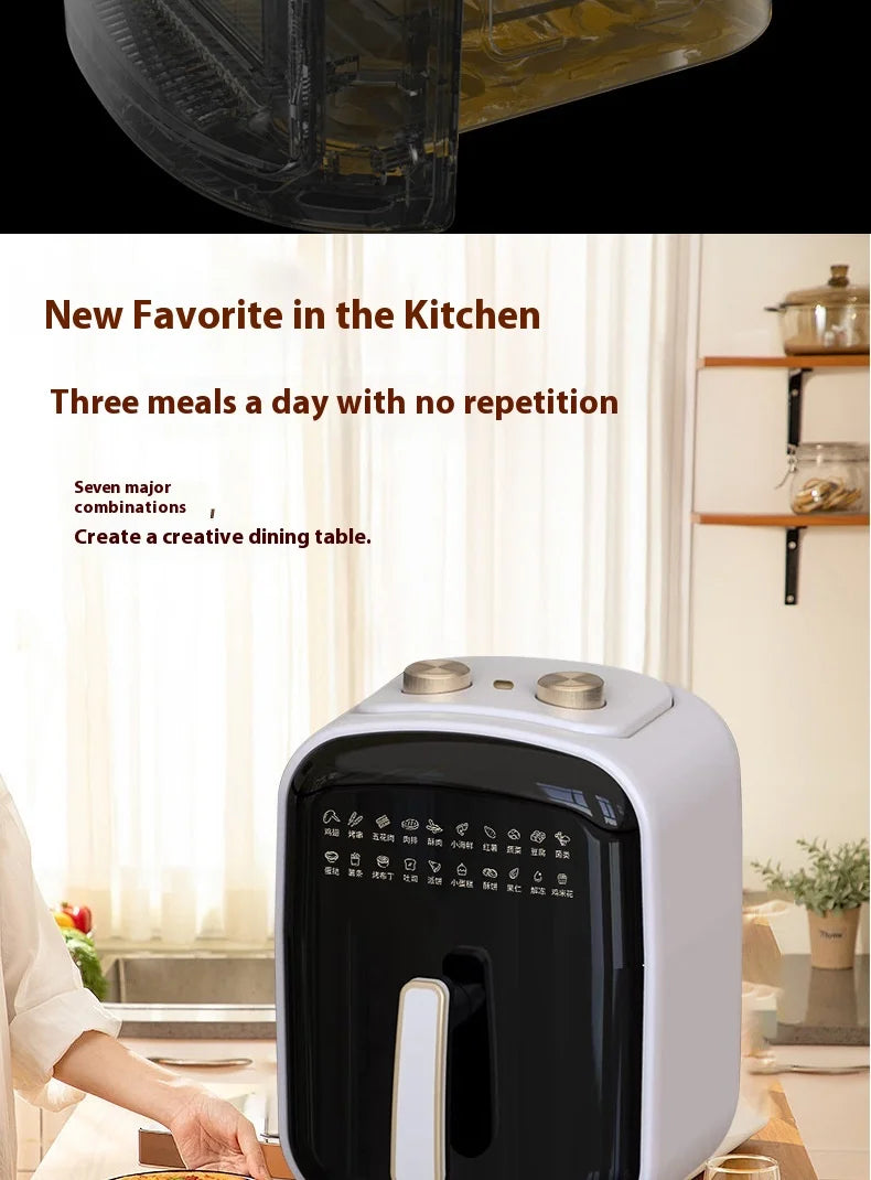 6L Air fryer Electric Air Fryers  Oil-free Automatic  Large capacity multifunctional air electric fryerully automatic all-in-one