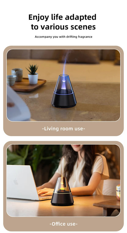 Modern Essential Oil Diffuser with Ultrasonic Mist & Candle-Light Glow