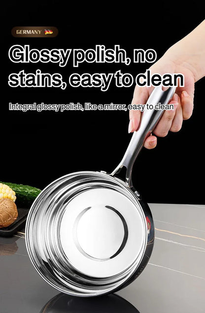 Stainless Steel Small Soup Pot Instant Noodle Cooking Pot for Induction Cooker Baby Foods Pot with Handle Kitchen Baking Tools