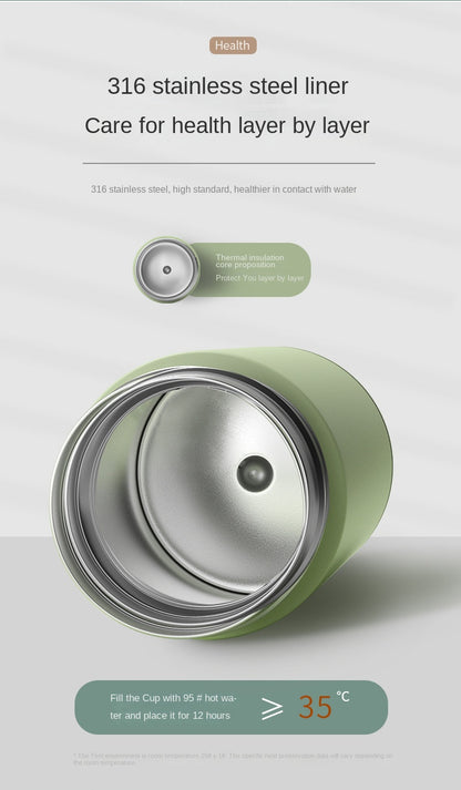 480ml Smart Thermos Cup 304 Stainless Steel Smart Temperature Display Waterproof Double-wall Vacuum Thermos Cup