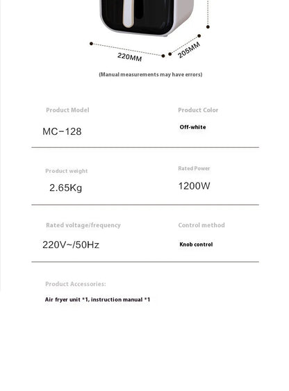 6L Air fryer Electric Air Fryers  Oil-free Automatic  Large capacity multifunctional air electric fryerully automatic all-in-one