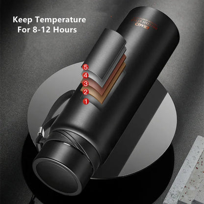 Double Stainless Steel Vacuum Flask With Filter Large Capacity Portable Sport Thermos Mug Coffee Tea Tumbler 1000ml/1600ml