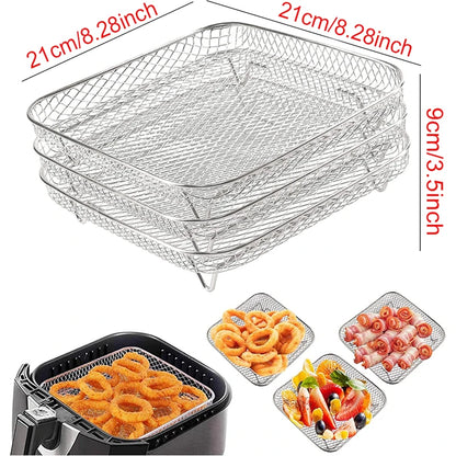 Air Fryer Baking Rack Metal Square/Round/Rectangle Oven Grill Racks Airfryer Accessories for Cosori,Instant Vortex,Gourmia,Foodi
