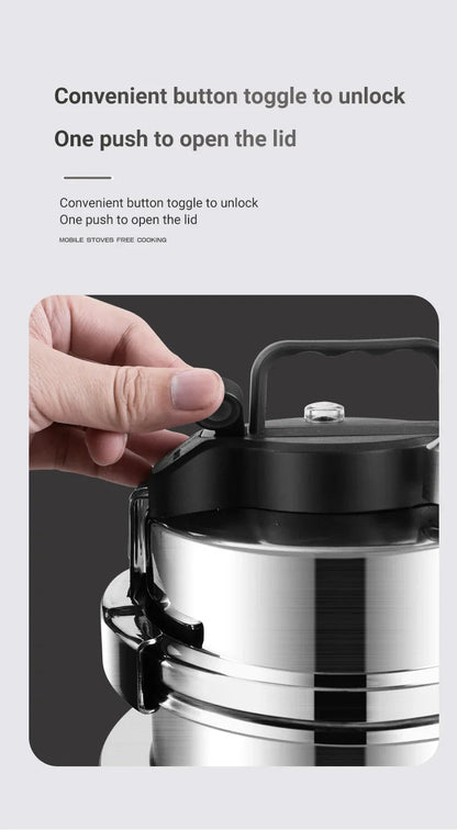 0.8–2L Stainless Steel Camping Pressure Cooker | Portable Outdoor Cooker