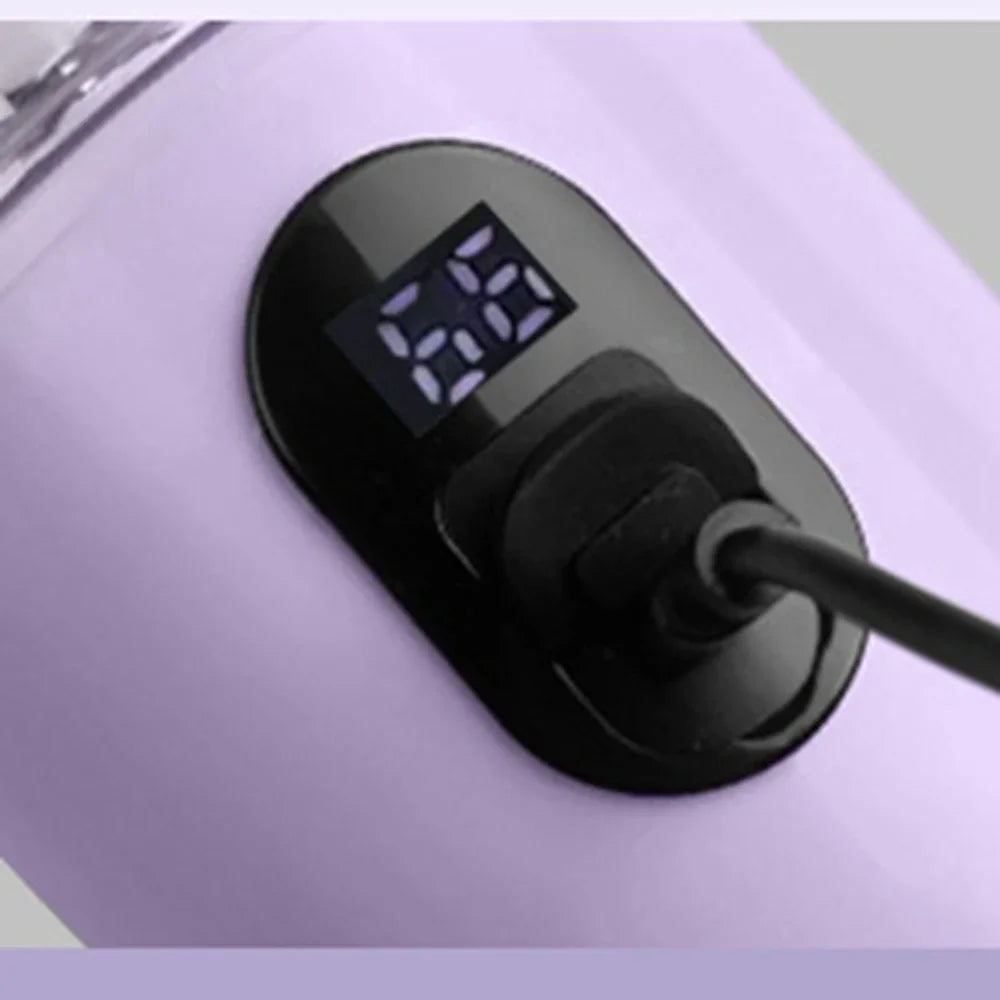 500ML Portable Blender with Lid Rechargeable Wireless Orange Juicer 16 Stainless Blades USB Smoothie Vegetables Fruits Mixer