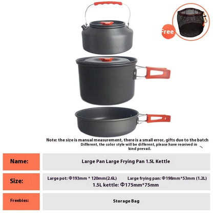 Foldable Outdoor Camping Cooking Utensils Set Pot Stove Fry Pan Saucepan Stove Storage Bag Adapter Accessories