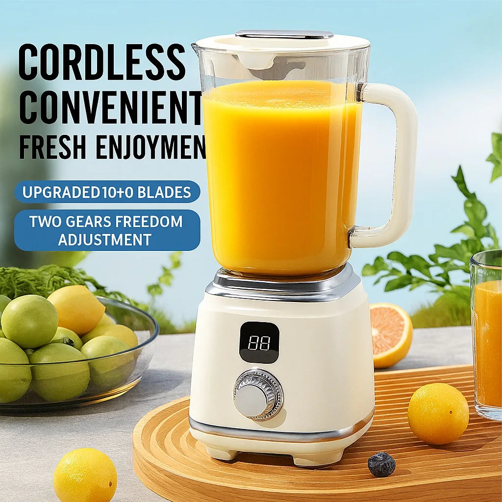 Portable Blender Cup 600ML Mini Juicer Mixer/3000mAh USB Rechargeable/10-Blade Powerful Motor For Smoothies/Vegetables