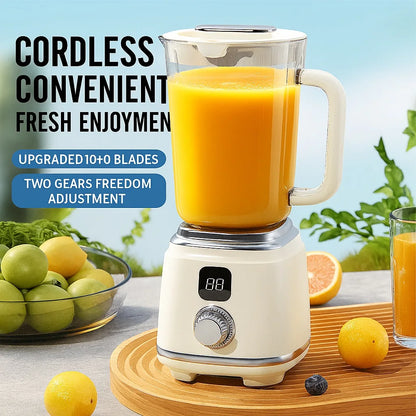 Portable Blender Cup 600ML Mini Juicer Mixer/3000mAh USB Rechargeable/10-Blade Powerful Motor For Smoothies/Vegetables