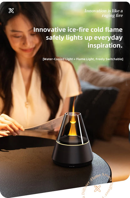 Modern Essential Oil Diffuser with Ultrasonic Mist & Candle-Light Glow