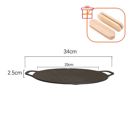 Oil Frying Baking Pan Non-stick Cooking Pans Round Griddle Grill Pan With Handle Outdoor Travel Camping Frying Pan BBQ Accessory