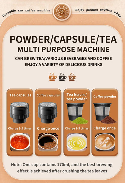 Portable Coffee Machine Coffee Maker Electric Capsule Ground Coffee Brewer Fit For Coffee Powder and Coffee Capsul Suitable