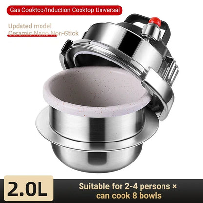 0.8–2L Stainless Steel Camping Pressure Cooker | Portable Outdoor Cooker