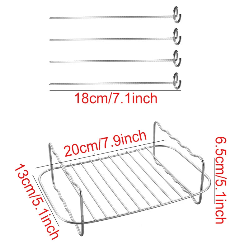 Air Fryer Baking Rack Metal Square/Round/Rectangle Oven Grill Racks Airfryer Accessories for Cosori,Instant Vortex,Gourmia,Foodi