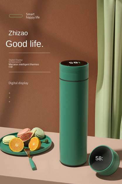 480ml Smart Thermos Cup 304 Stainless Steel Smart Temperature Display Waterproof Double-wall Vacuum Thermos Cup