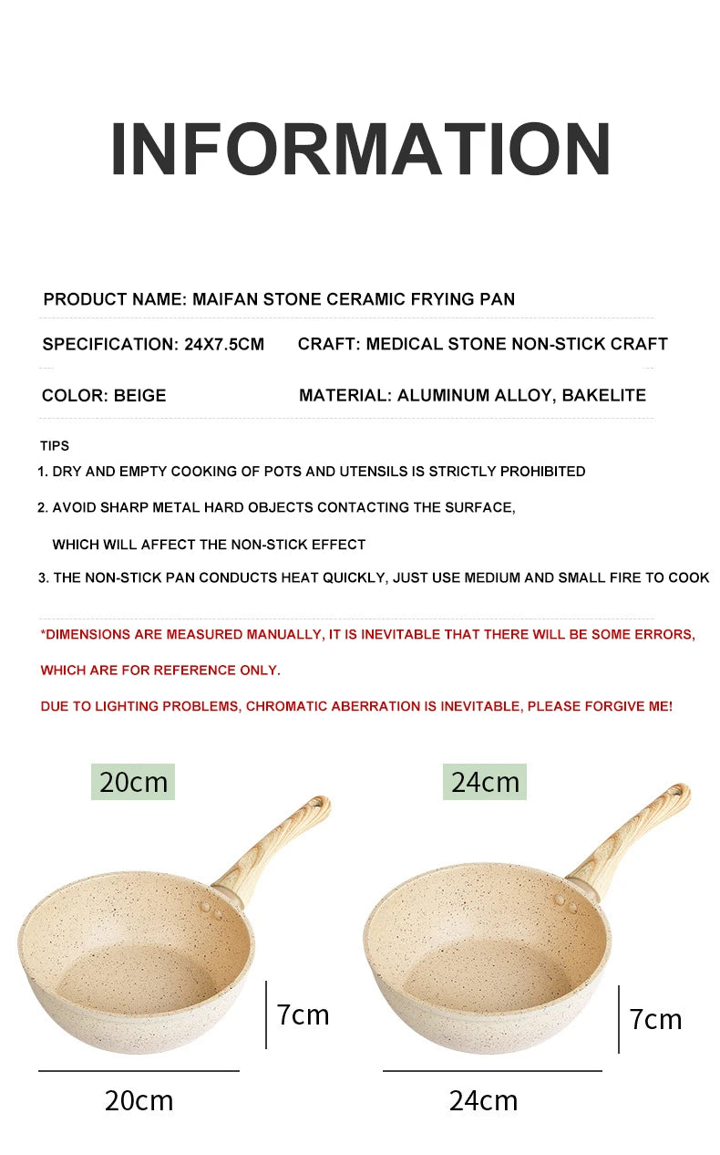 Non-Stick Pan Frying Pan Wok Pan Home Steak Skillet Pancake fried induction cooker gas stove special Saucepan Nonstick Pan