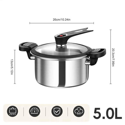 Portable Stainless Steel Pressure Cooker – Fast Cooking Multifunctional Stew Pot for Kitchen