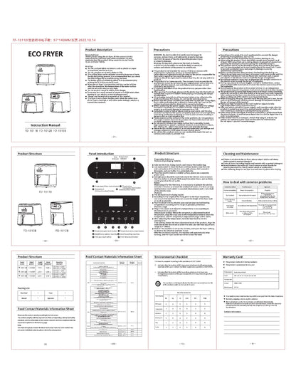 10L Large Capacity Electric Air Fryers Oil-free Automatic Household Kitchen Oven Deep Fryer