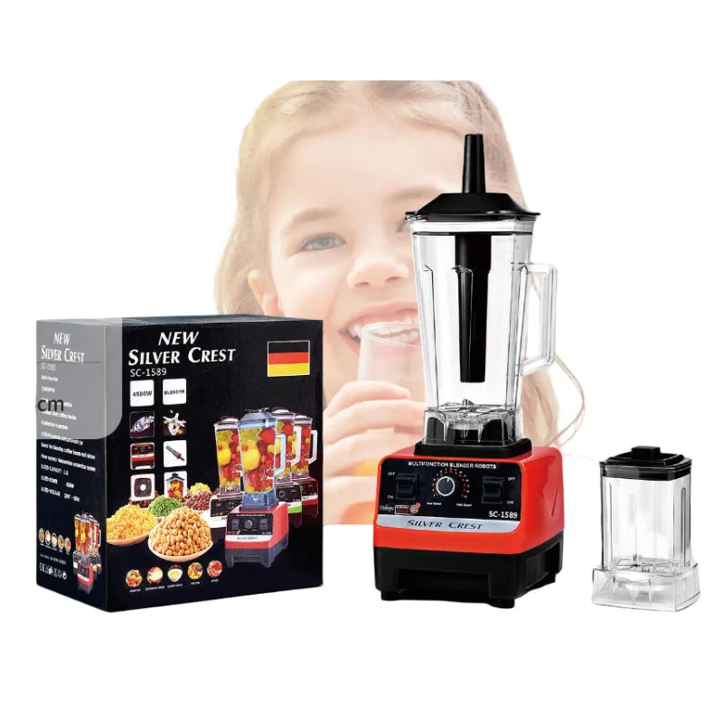4500W Heavy Duty Commercial Home Blender Stationary Mixer Food Processor Ice Smoothies for Kitchen High Power Juicer Blender