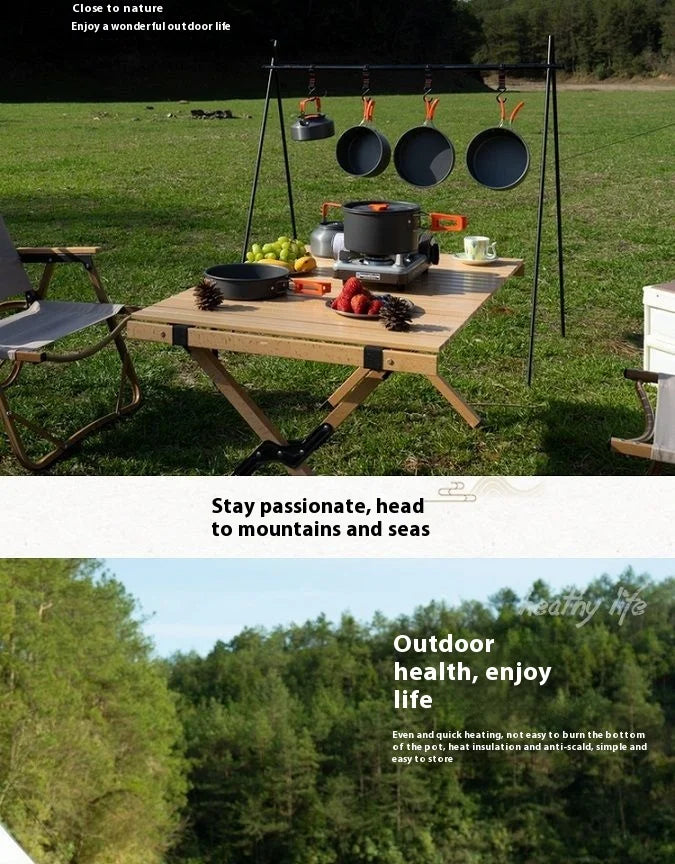 Foldable Outdoor Camping Cooking Utensils Set Pot Stove Fry Pan Saucepan Stove Storage Bag Adapter Accessories