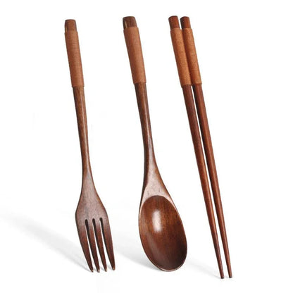 Portable Wooden Cutlery Set