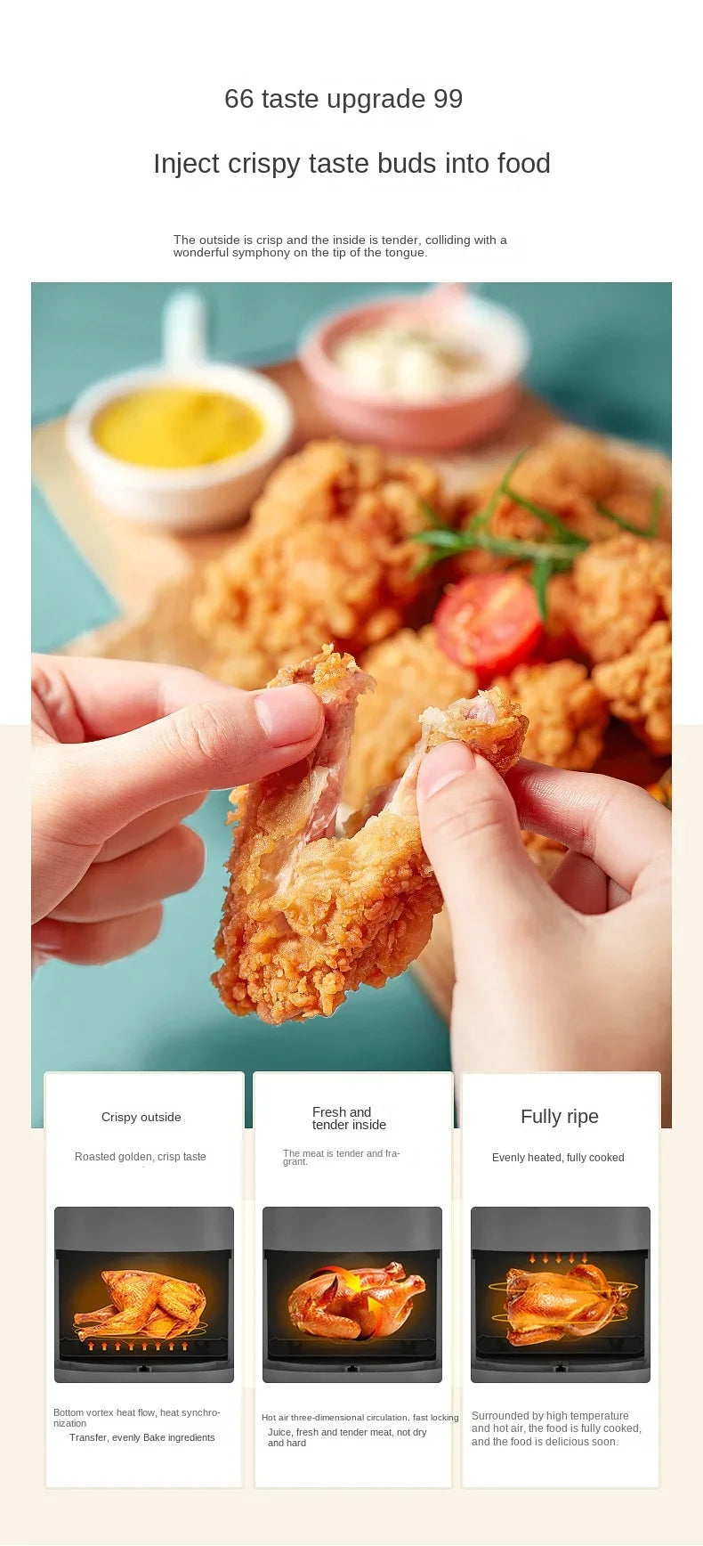 Air fryer, household high-capacity electric fryer, multifunctional electric oven, toaster