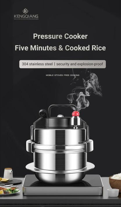 0.8–2L Stainless Steel Camping Pressure Cooker | Portable Outdoor Cooker