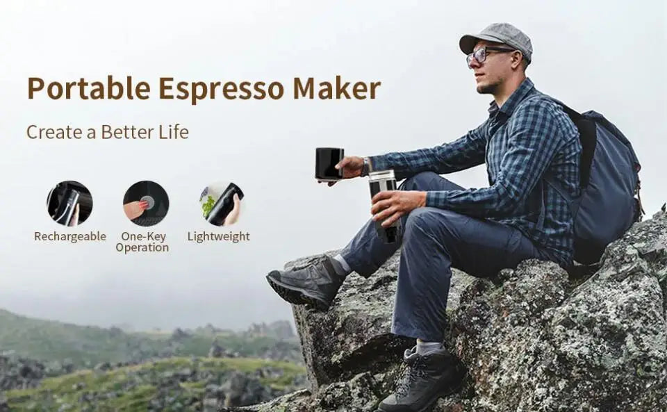 New Portable Wireless Coffee Maker Automatic Electric Capsule Ground Coffee Brewer Machine Fit Coffee Powder and Coffee Capsule