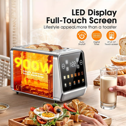 Digital 2-Slice Smart Toaster with Touch Screen & 7 Shade Levels | Stainless Steel